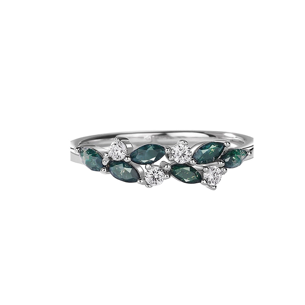 Ianthe Green Moss Navette Ring