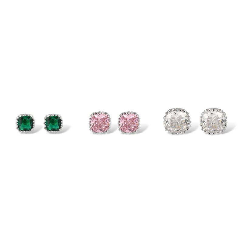Inès Square Zircon Earring Set