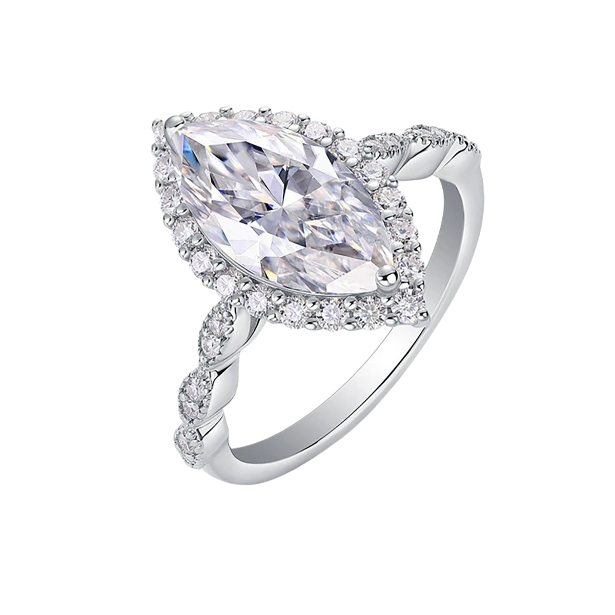 Infante White Marquise Moissanite Ring
