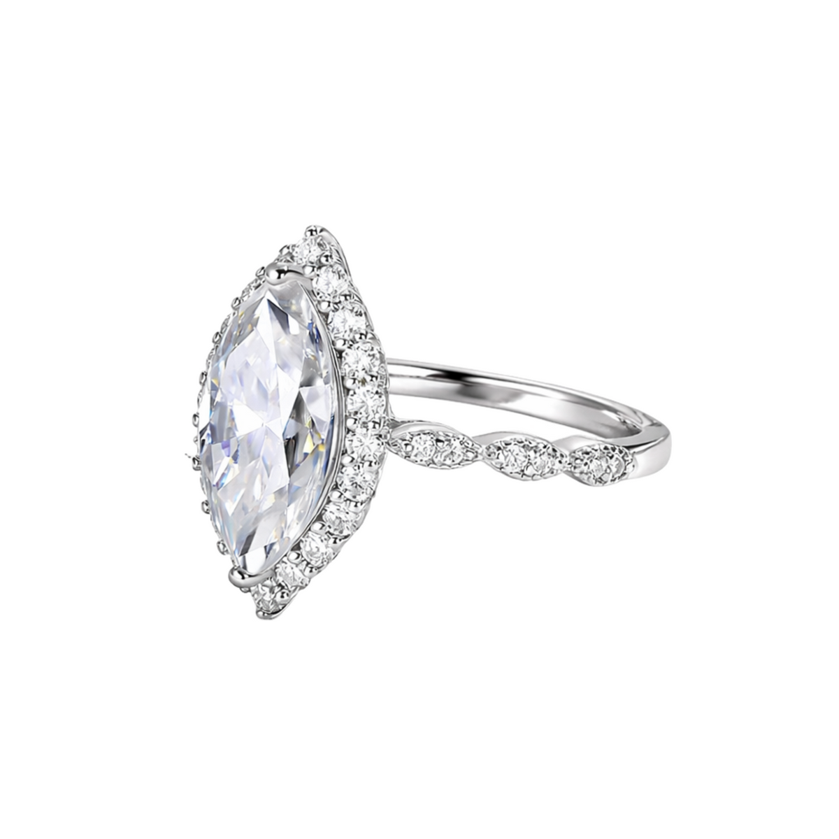 Infante White Marquise Moissanite Ring