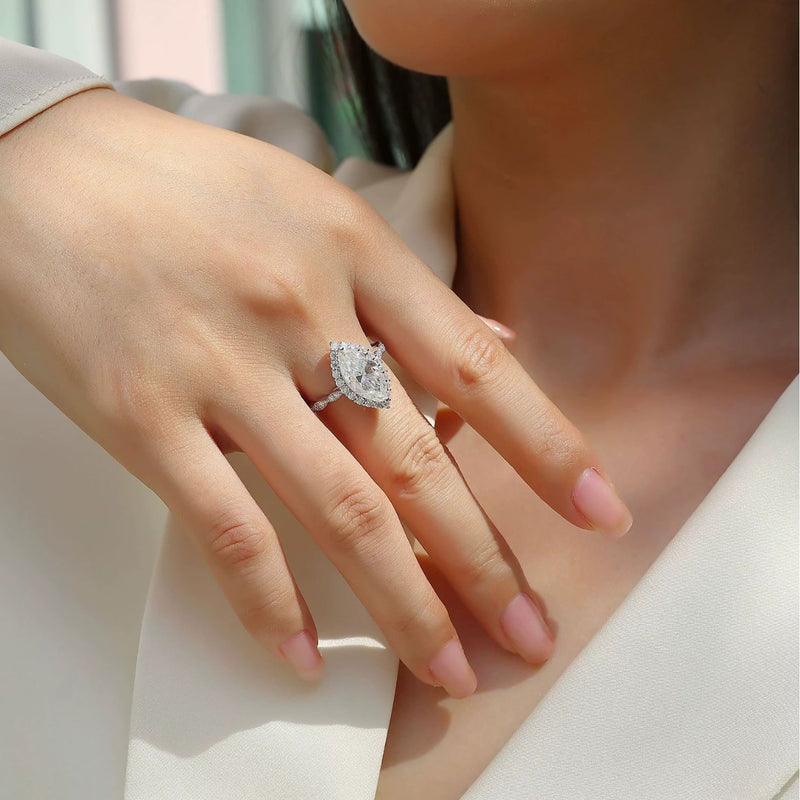 Infante White Marquise Moissanite Ring