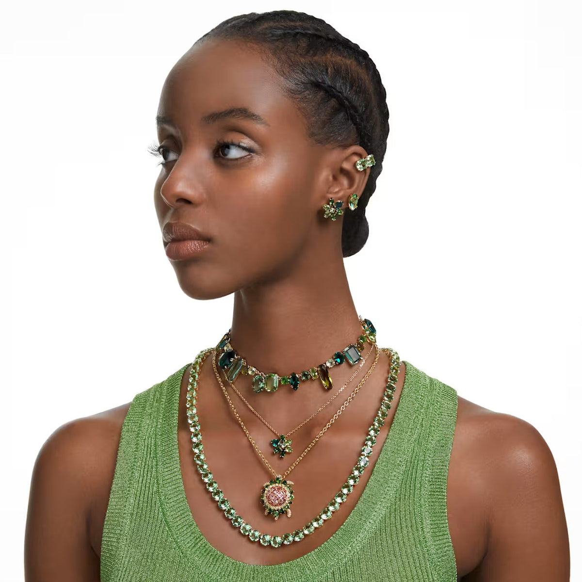Ingeborg Green Mixed Shapes Necklace