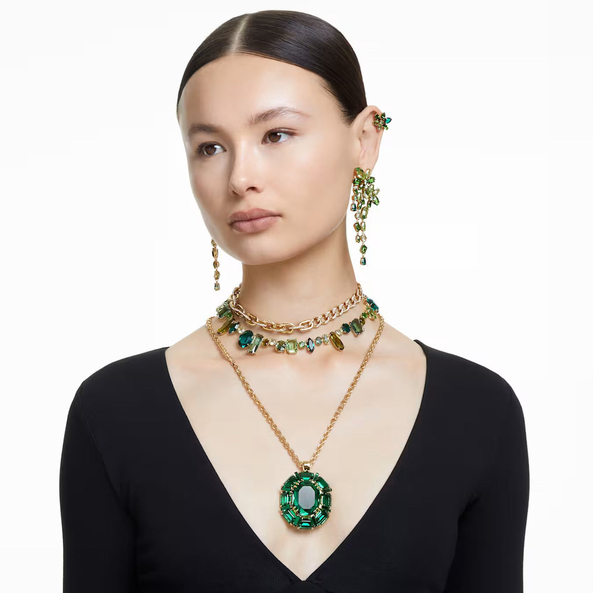 Ingeborg Green Mixed Shapes Necklace