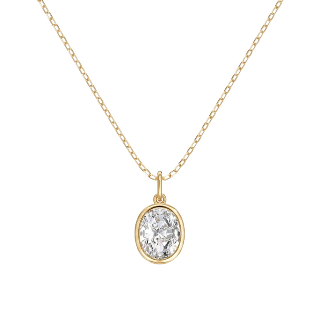 Ingrun White Oval Necklace