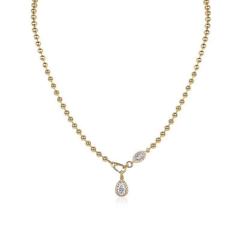 Ingwina 14K Gold Teardrop Marquise Moissanite Necklace