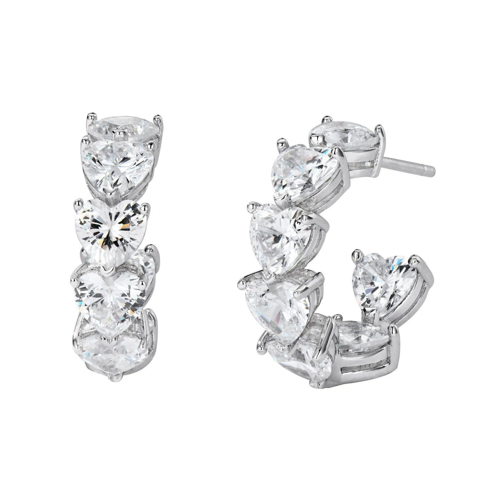 Intemporel White Heart Earrings