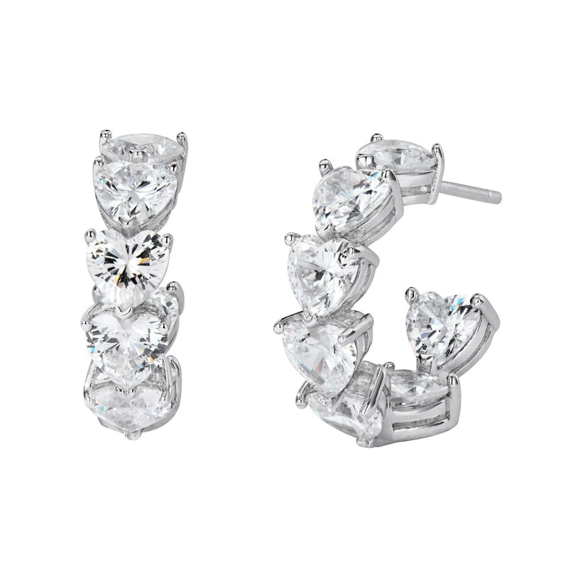 Intemporel White Heart Earrings