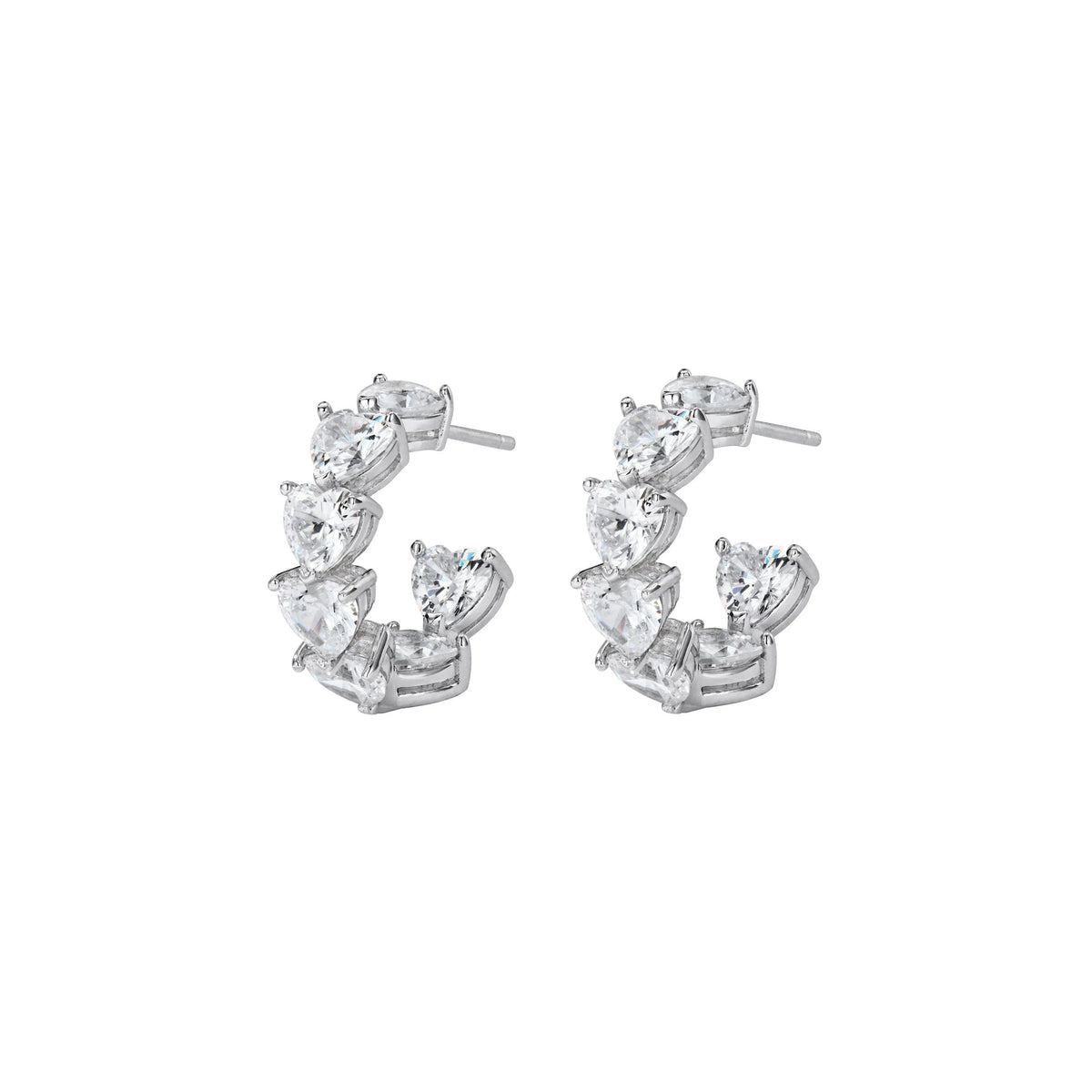 Intemporel White Heart Earrings