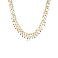 Iolande Multicolor Square Lace Textiles Choker Necklace