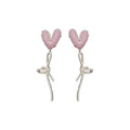 Iridescent Pink Heart Earrings