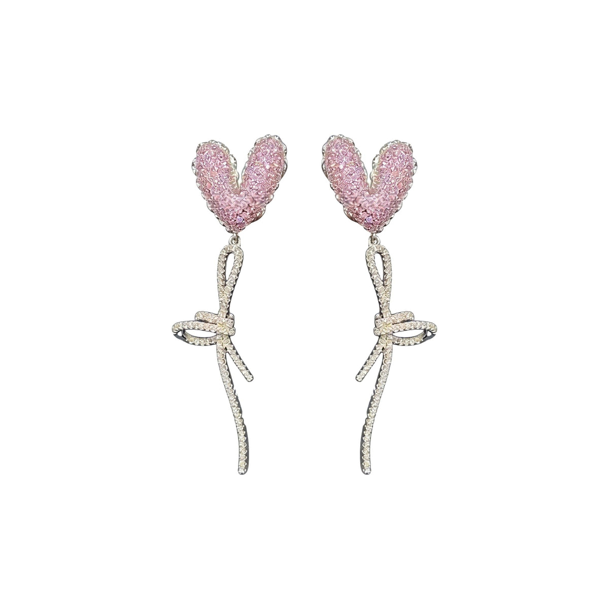 Iridescent Pink Heart Earrings