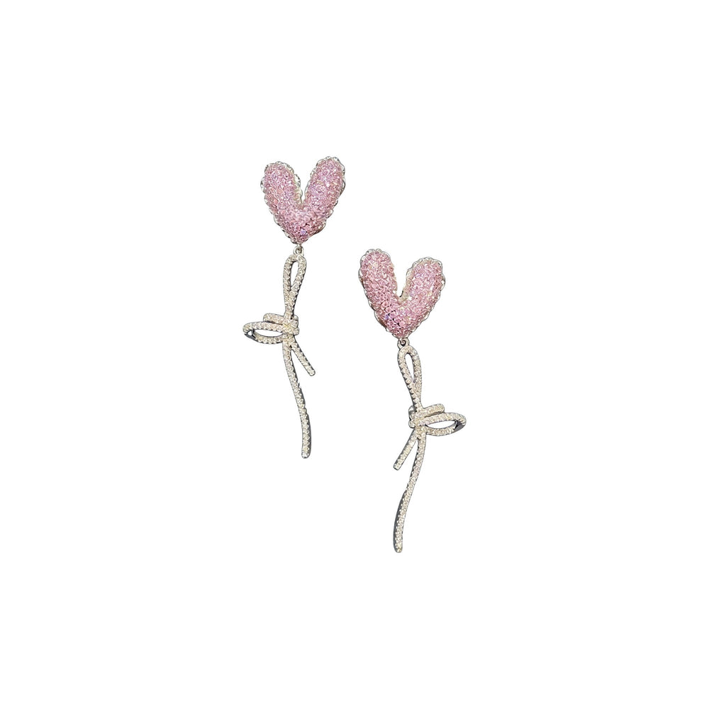 Iridescent Pink Heart Earrings