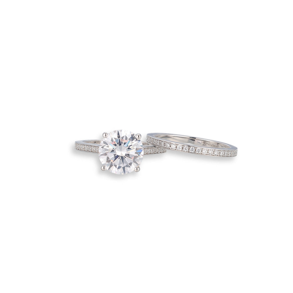 Irina White Round Ring Set