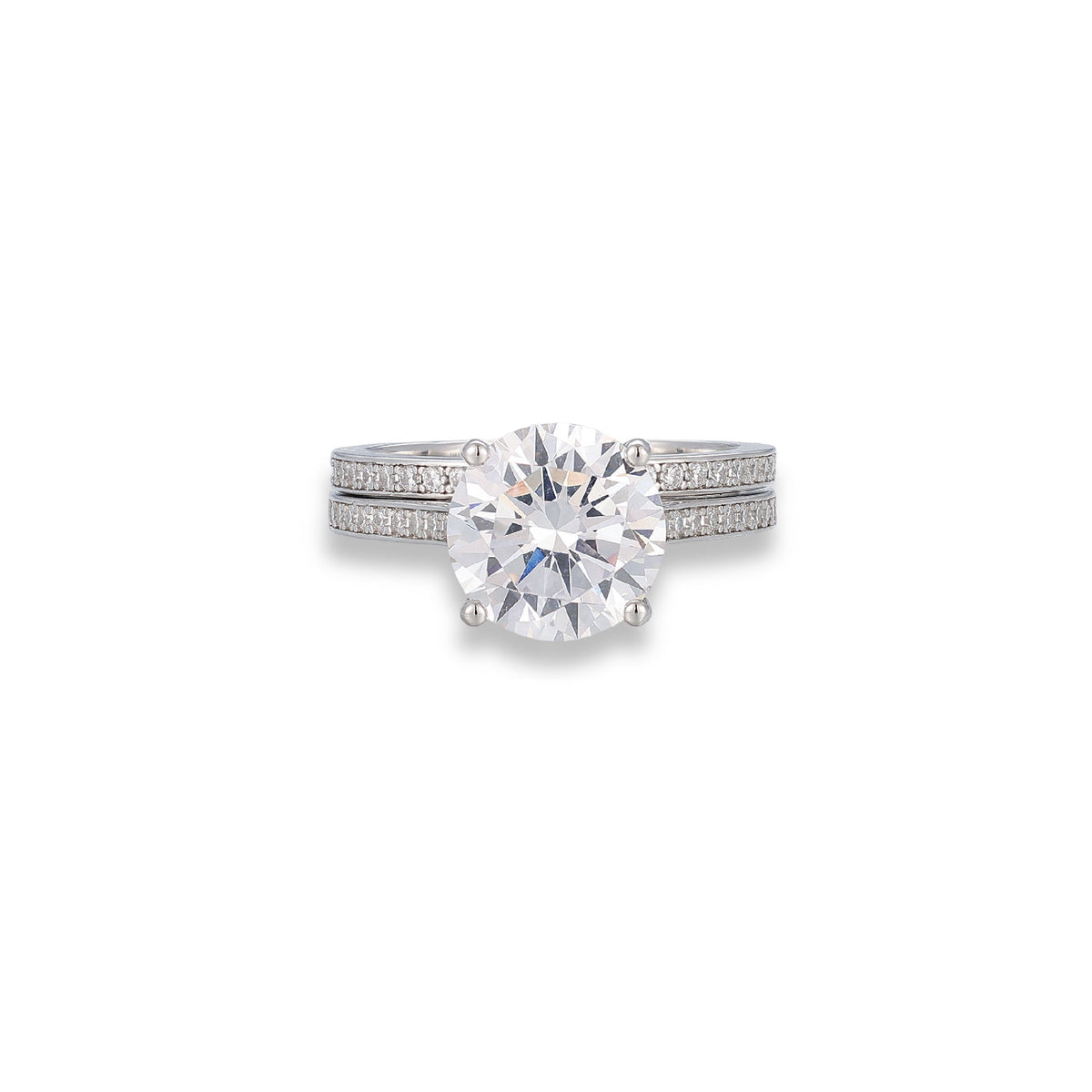 Irina White Round Ring Set