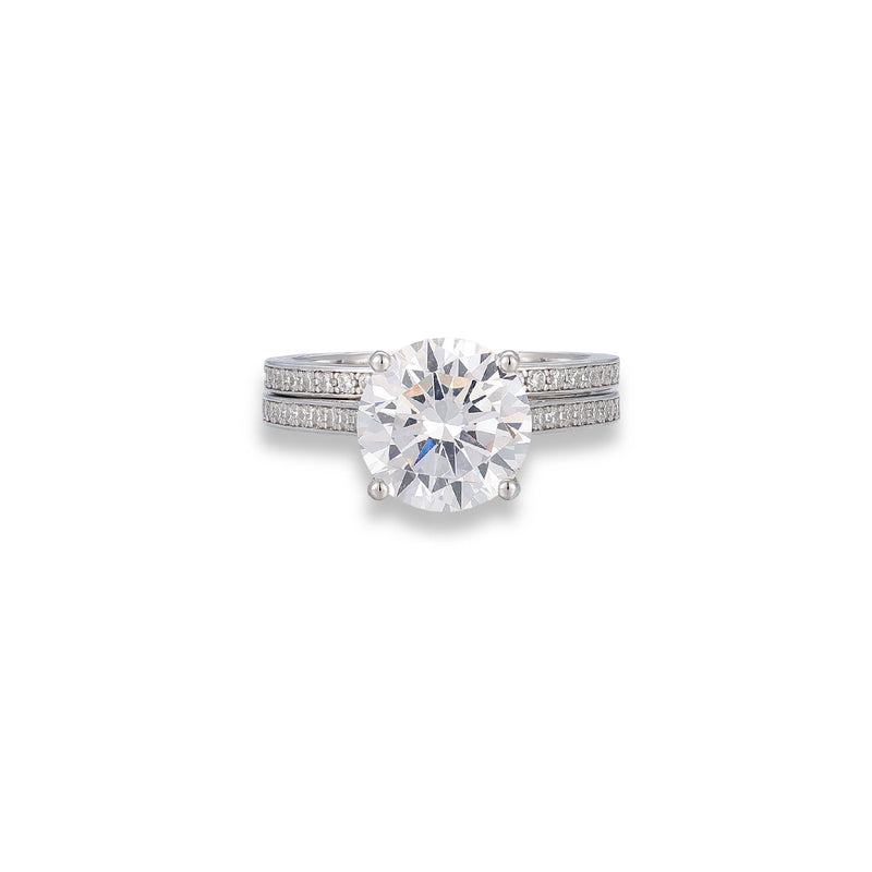 Irina White Round Ring Set