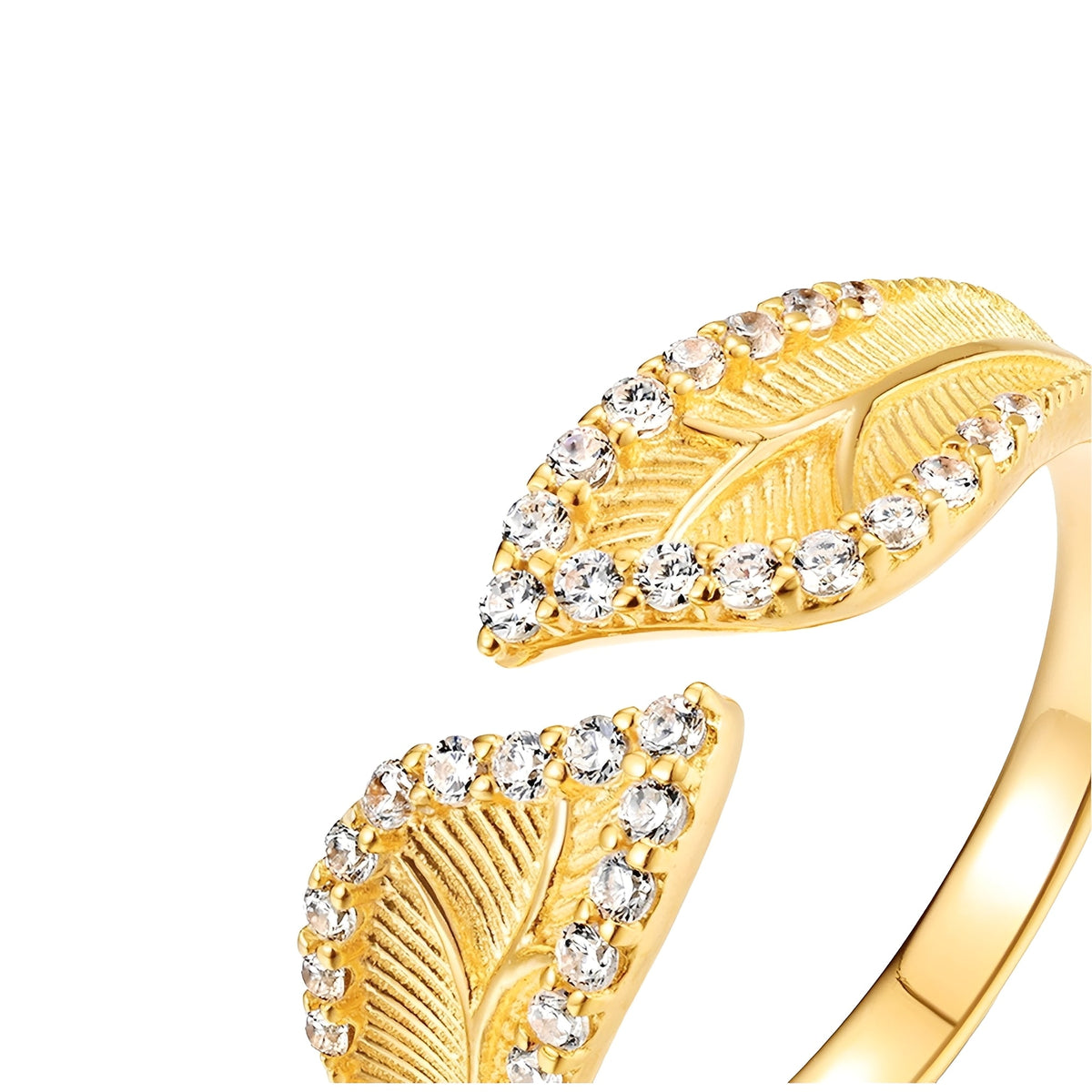 Irmgard 14K Gold Leaf Open Ring
