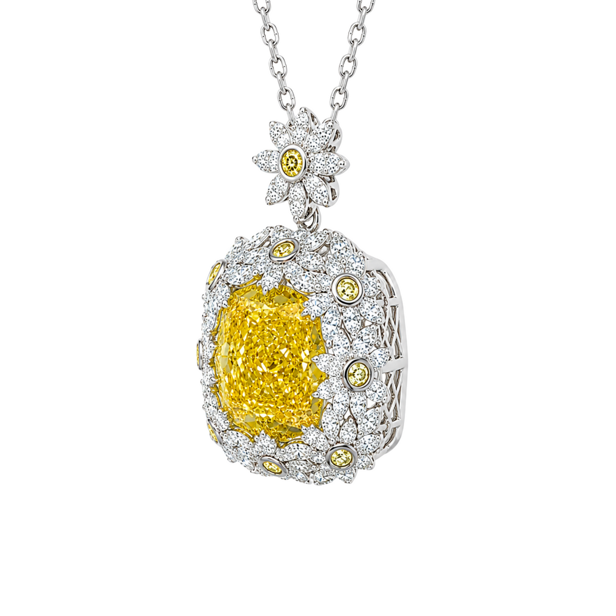 Irmwina Yellow Daisy Floral Necklace