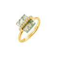 Isalou Green Moss Square Open Ring