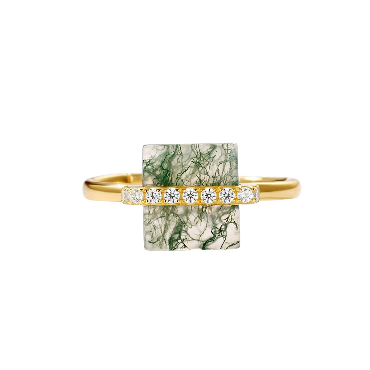 Isalou Green Moss Square Open Ring