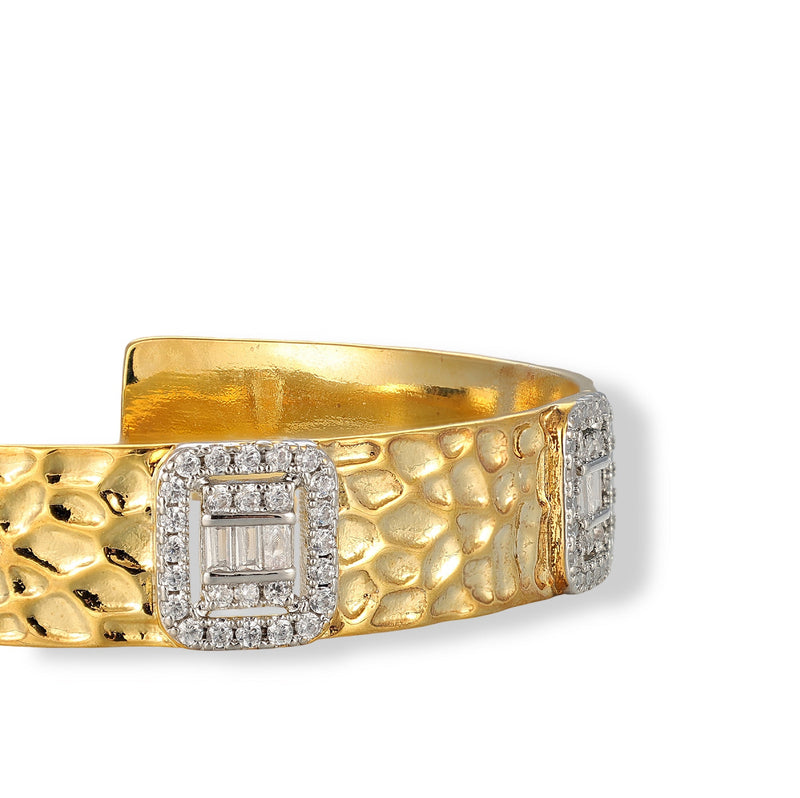 Isalyne 14K Gold Square Open Bangle
