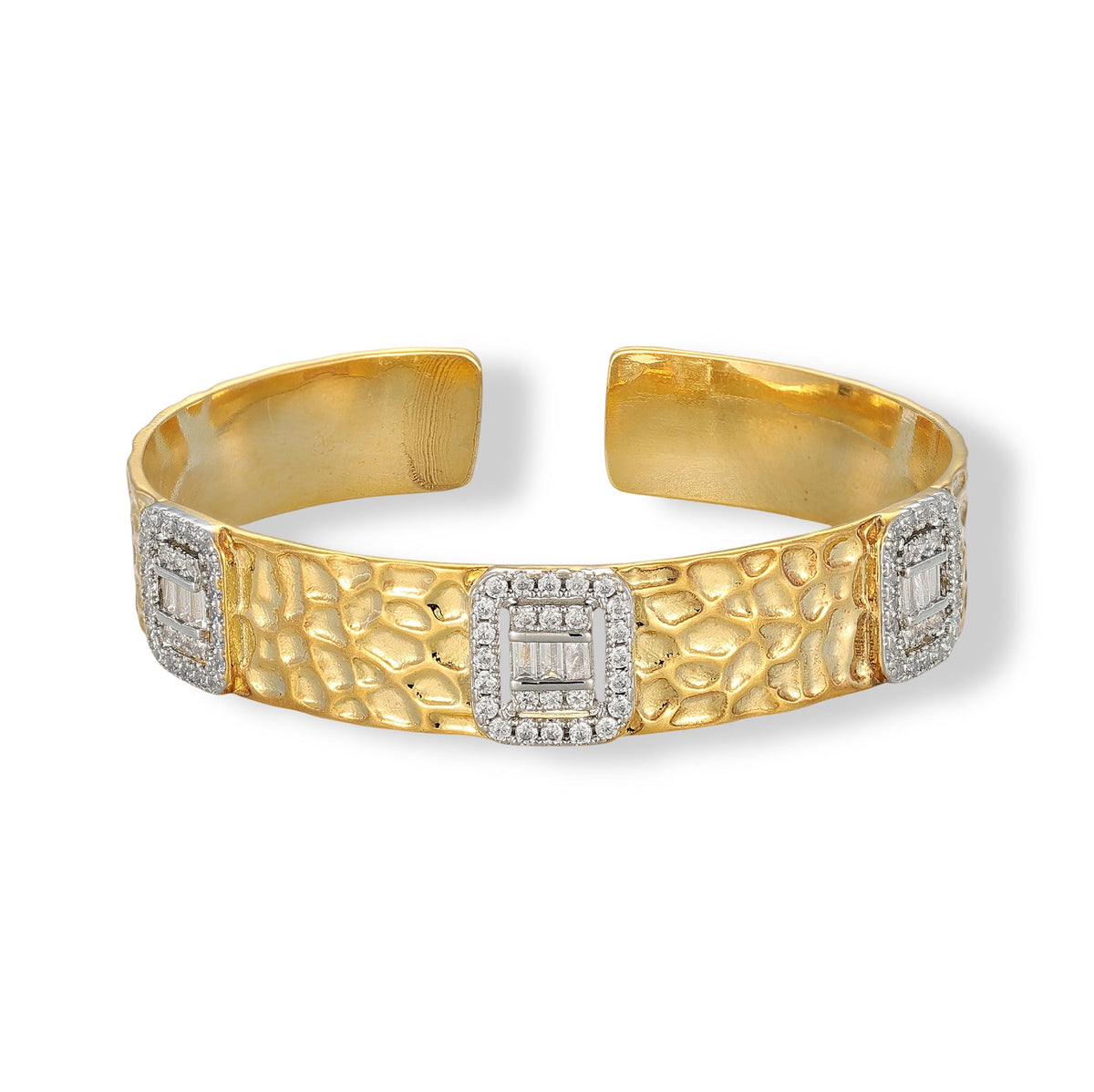 Isalyne 14K Gold Square Open Bangle