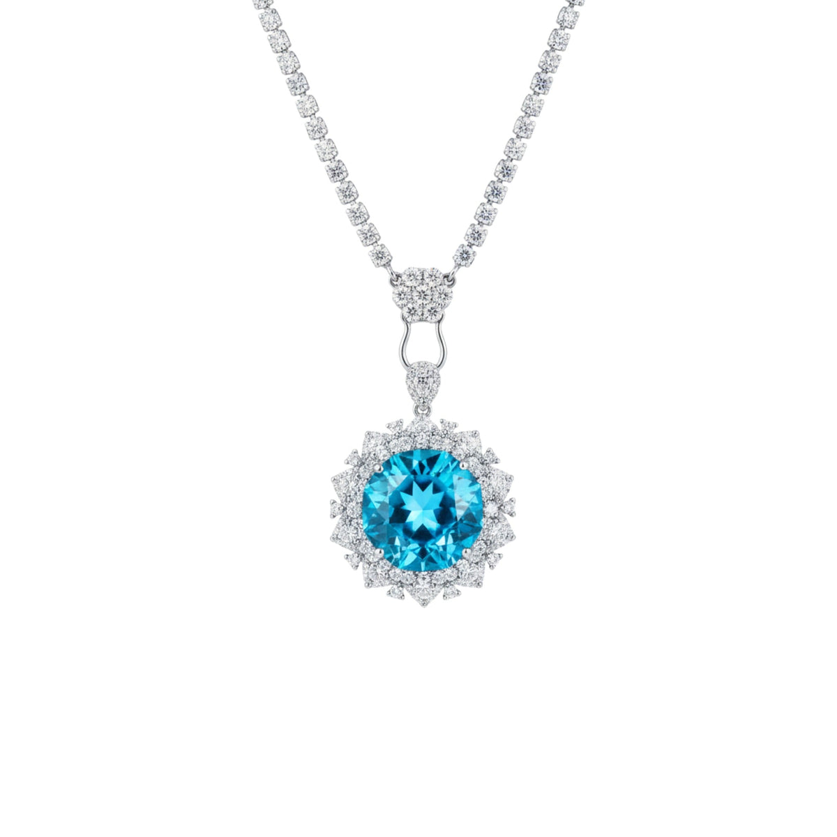 Ismène Blue Floral Necklace