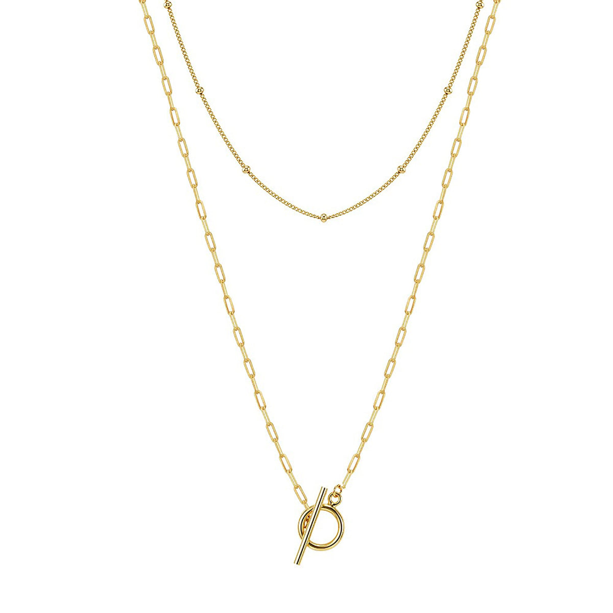 Isrunia 14K Gold Double-Layer Necklace