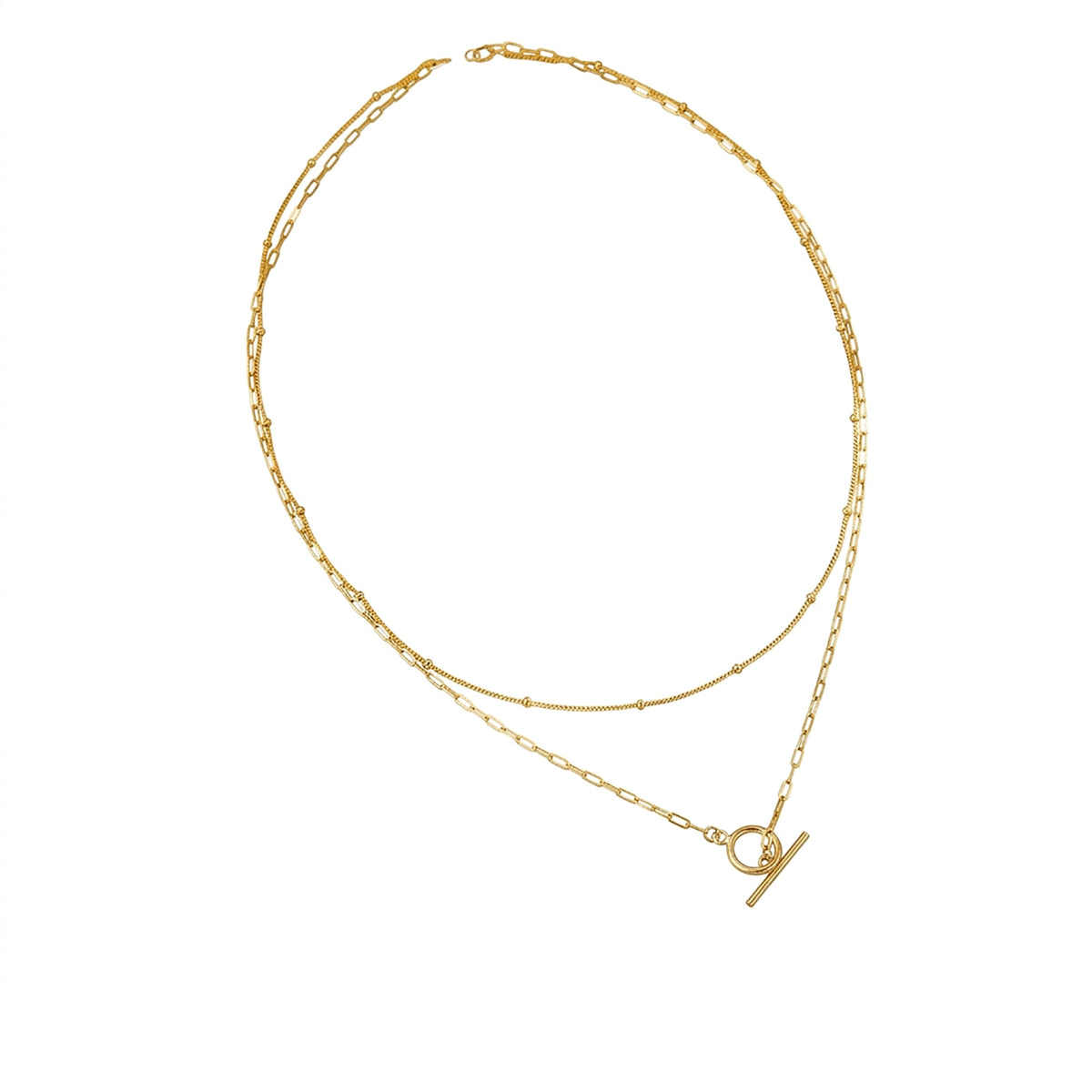 Isrunia 14K Gold Double-Layer Necklace