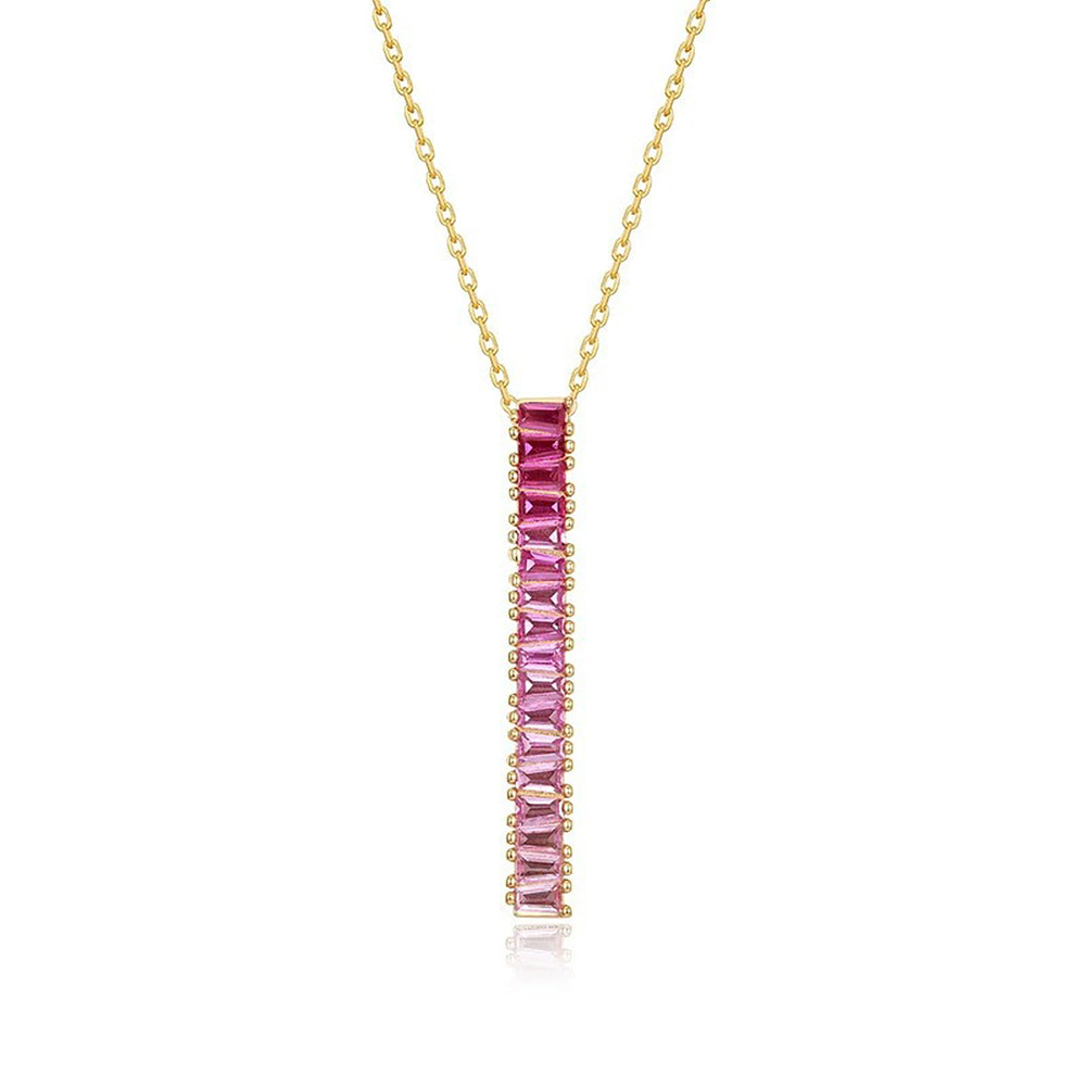 Ivonne Pink Rectangular Necklace