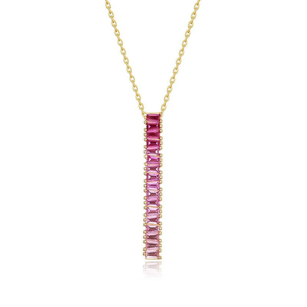 Ivonne Pink Rectangular Necklace