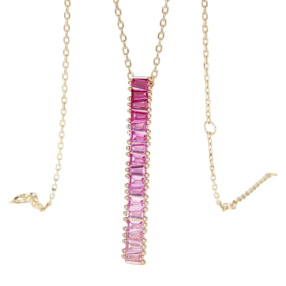 Ivonne Pink Rectangular Necklace