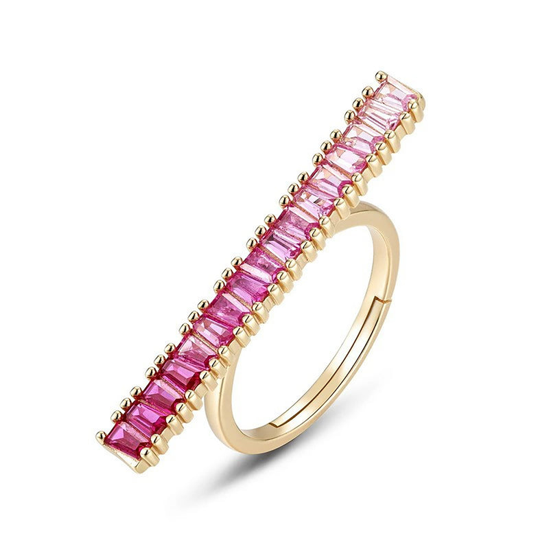 Ivonne Pink Rectangular Ring
