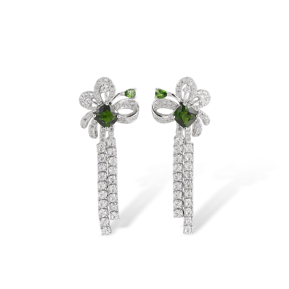 Ivy Green Floral Diopside Earrings