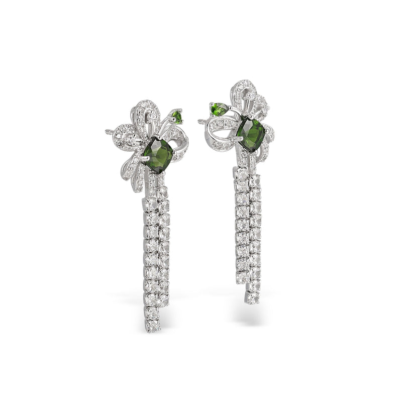 Ivy Green Floral Diopside Earrings