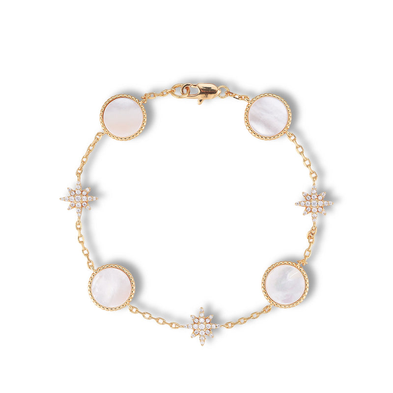 Jacinthe White Mother-of-Pearl Starburst Bracelet