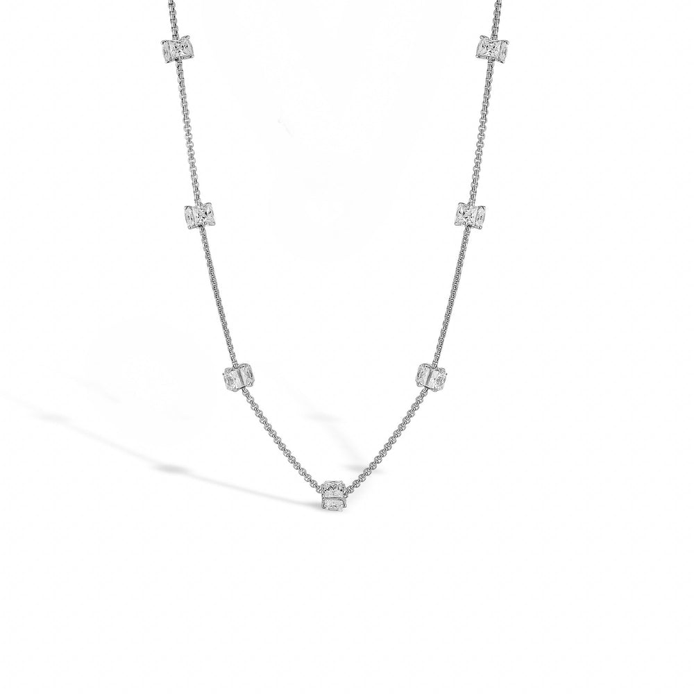 Jacqueline White Round Sweater Necklace