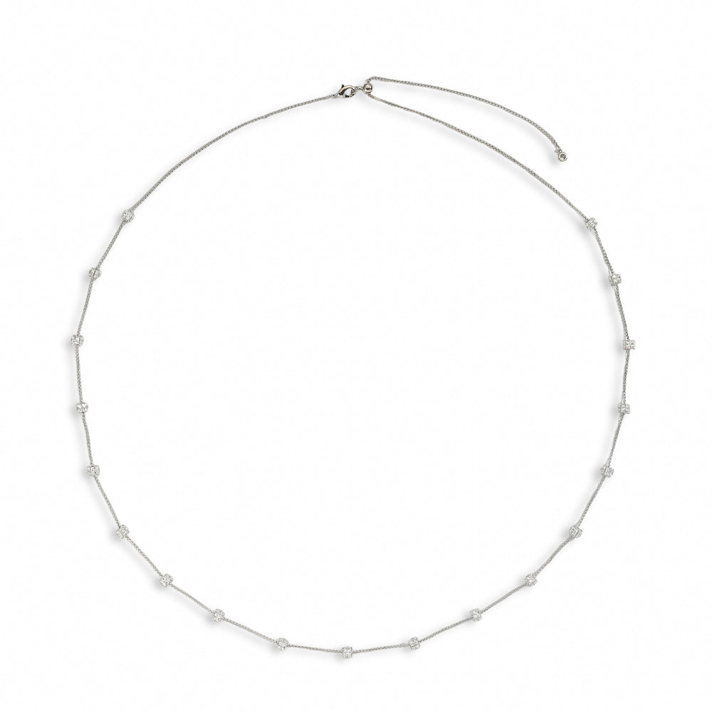 Jacqueline White Round Sweater Necklace