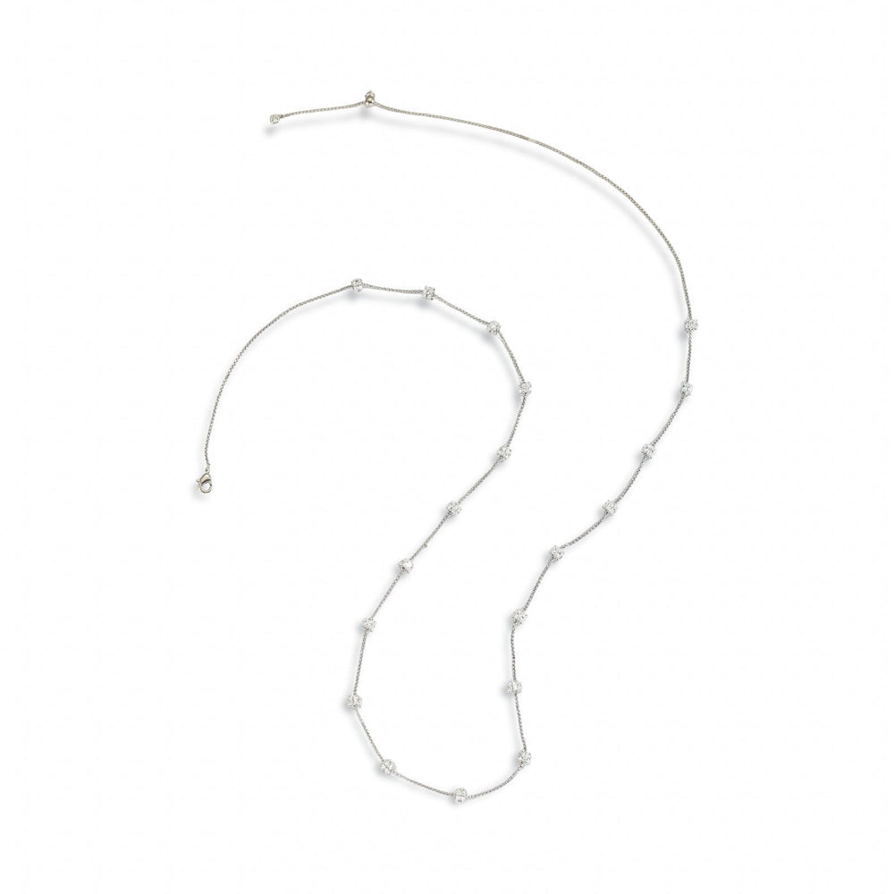 Jacqueline White Round Sweater Necklace