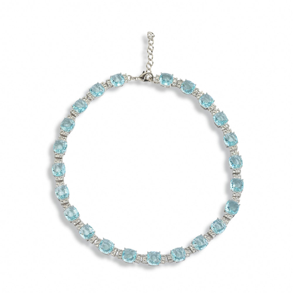 Jade Blue Square Necklace