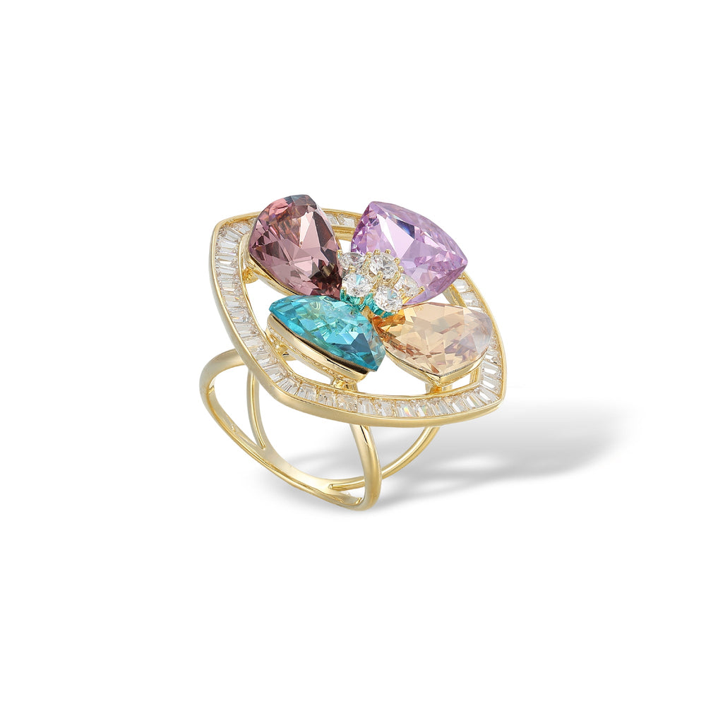 Janina Multicolor Trèfle Scarf Clip Ring