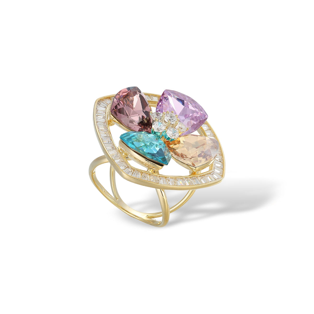 Janina Multicolor Trèfle Scarf Clip Ring