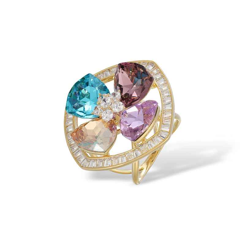 Janina Multicolor Trèfle Scarf Clip Ring