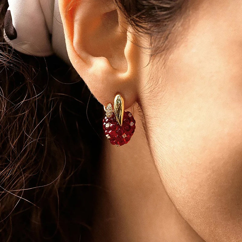 Janneke Red Raspberry Earrings
