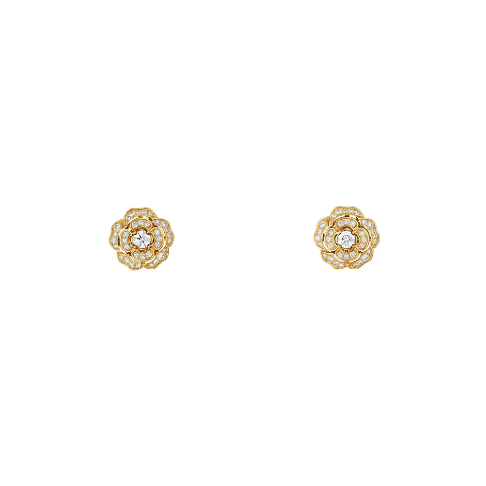 Jasmin 14K Gold Camellia Floral Drop Earrings