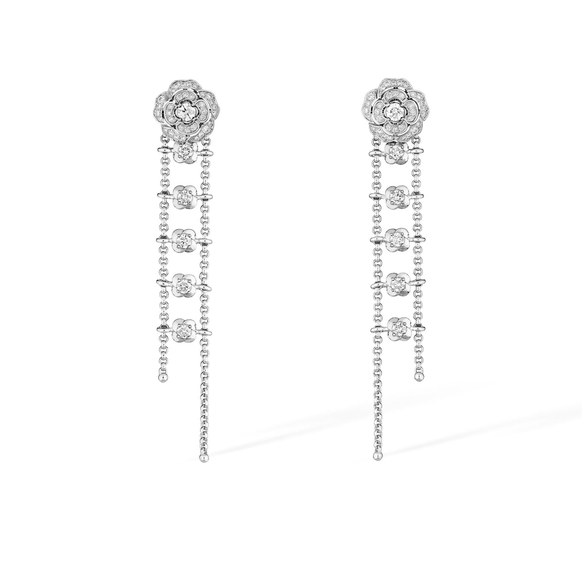 Jasmin 14K Gold Camellia Floral Drop Earrings