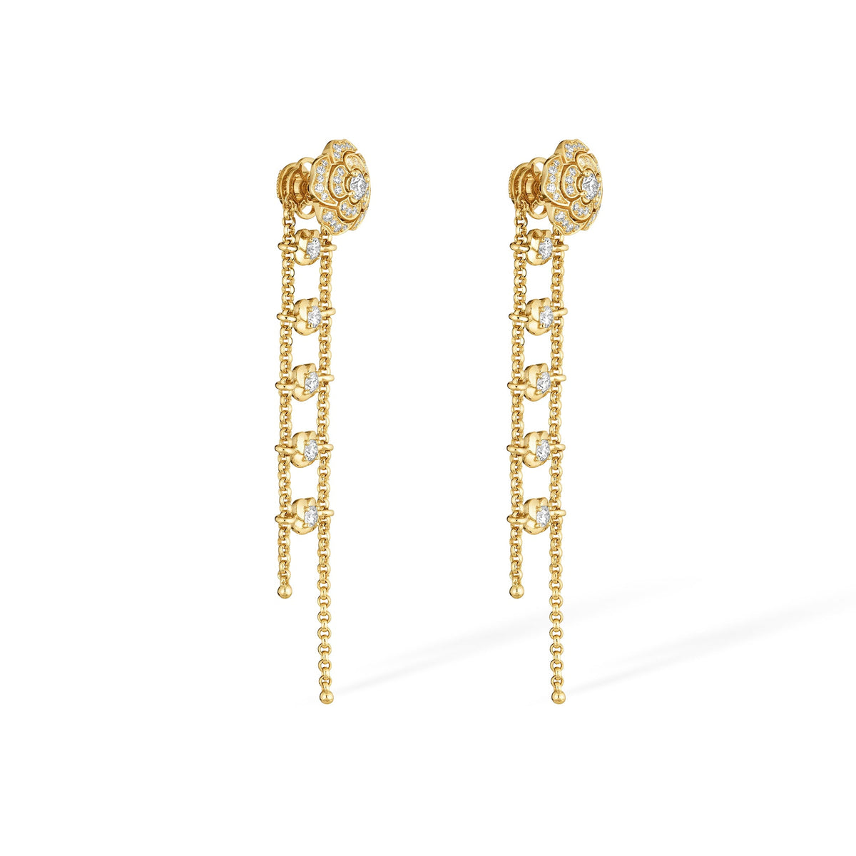 Jasmin 14K Gold Camellia Floral Drop Earrings