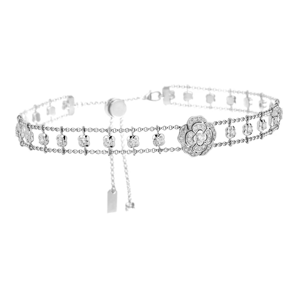 Jasmin White Camellia Floral Chocker Necklace