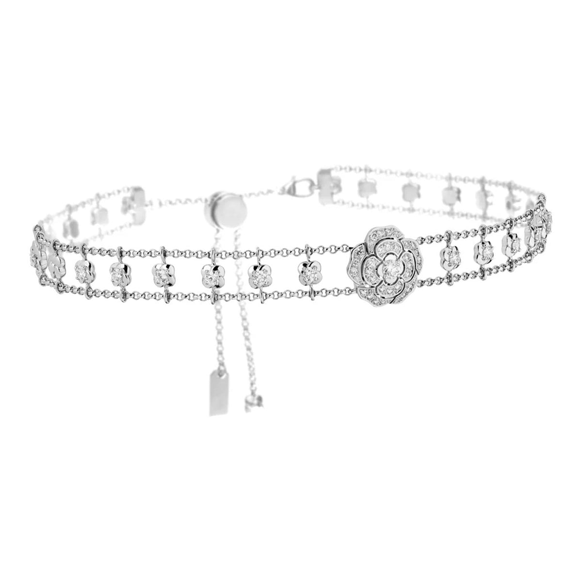 Jasmin White Camellia Floral Chocker Necklace