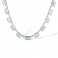 Jeromine White Rectangular Oval Necklace
