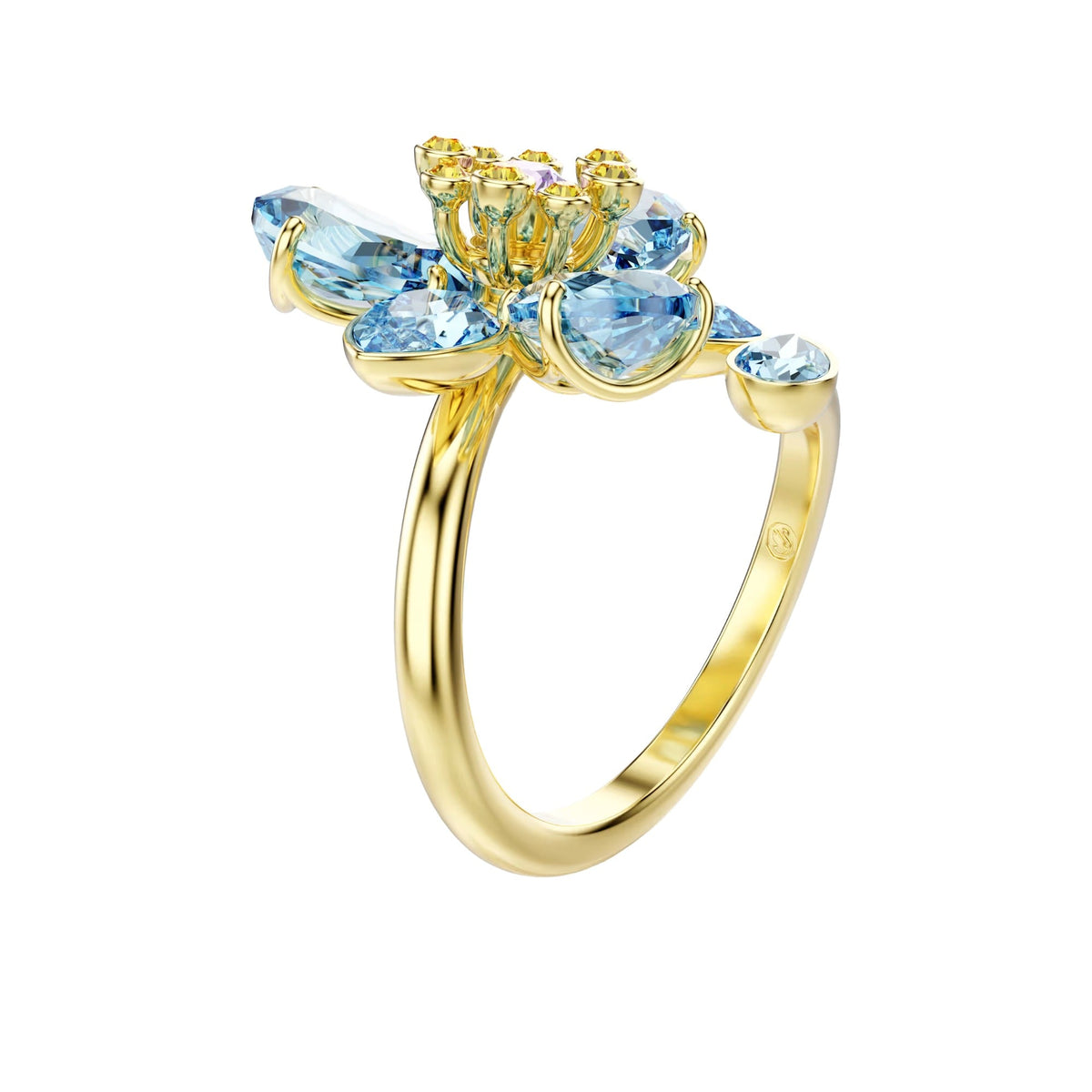 Jetta Blue Floral Open Ring